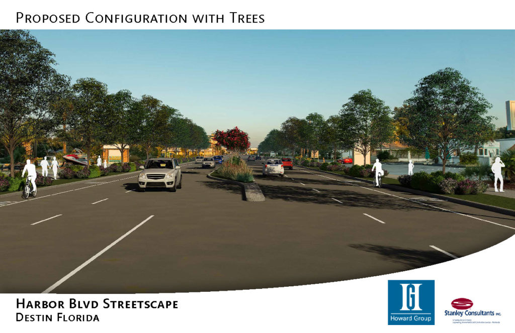 Harbor Blvd Steetscape, proposed configuration with trees